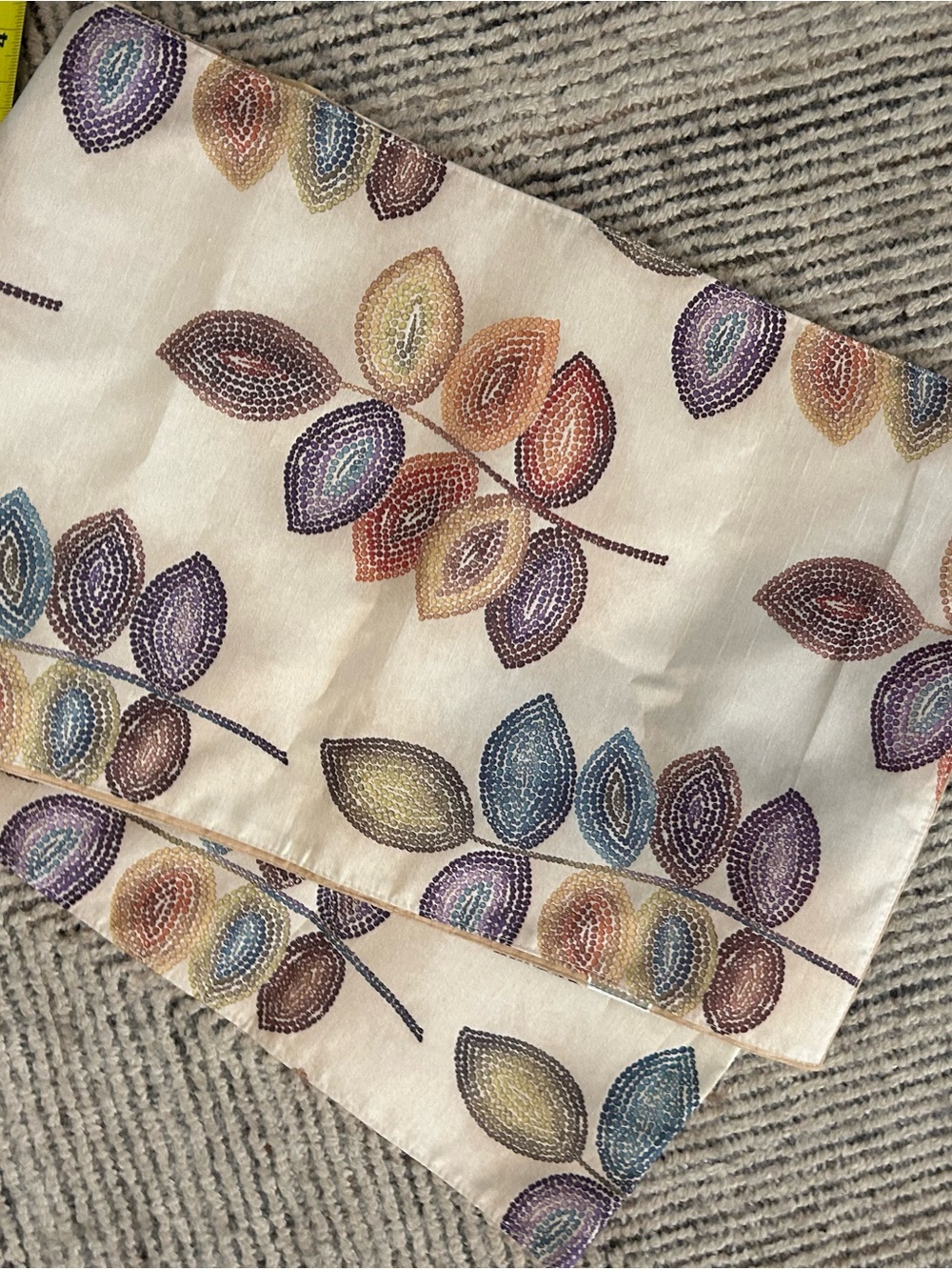 Croscill Modern Leaf Print Table Runner Colorful Nature Botanical Dining 14x90”
